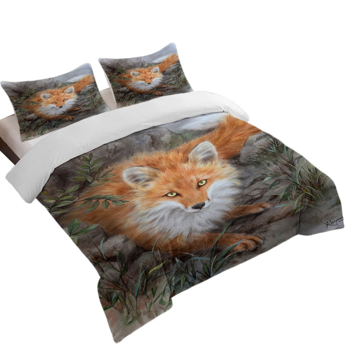 Art Painting Autumn Fox in the Wild Duvet Cover sale