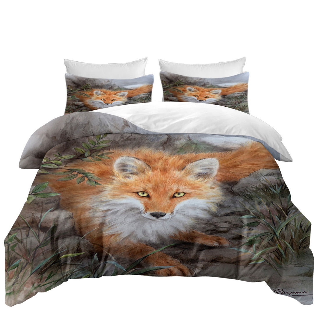 Art Painting Autumn Fox in the Wild Duvet Cover set