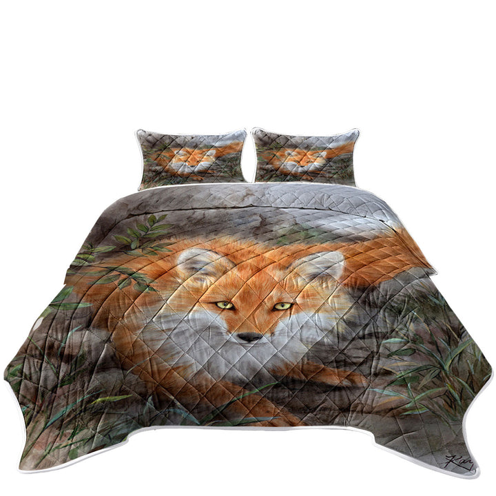 Art Painting Autumn Fox in the Wild Quilt