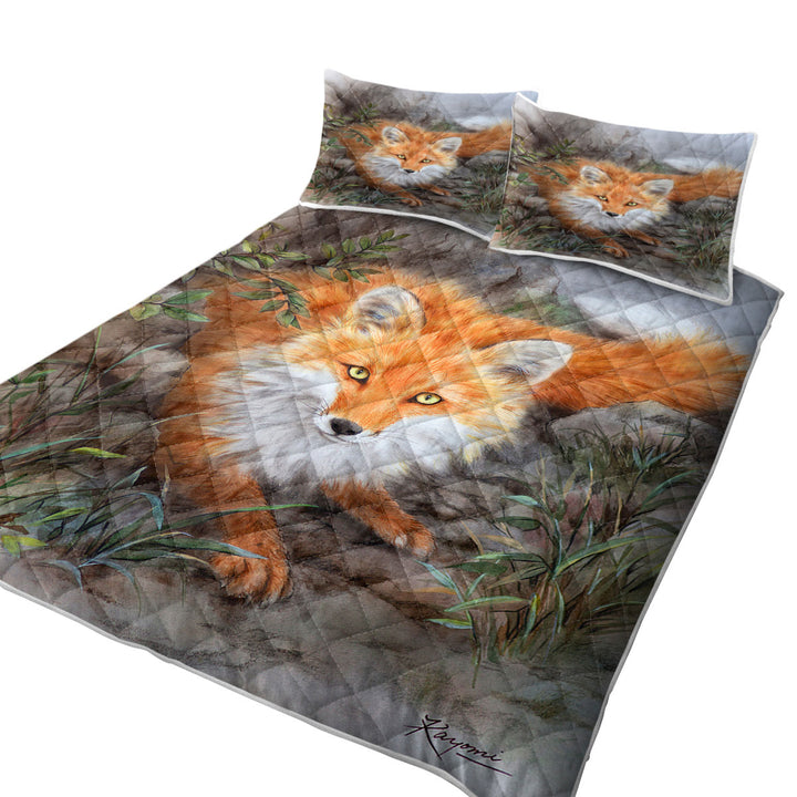 Art Painting Autumn Fox in the Wild Quilts