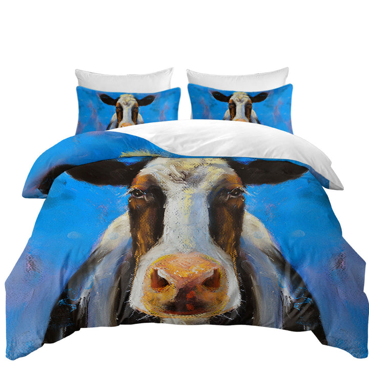 Art Painting Black and White Cow Coverlet