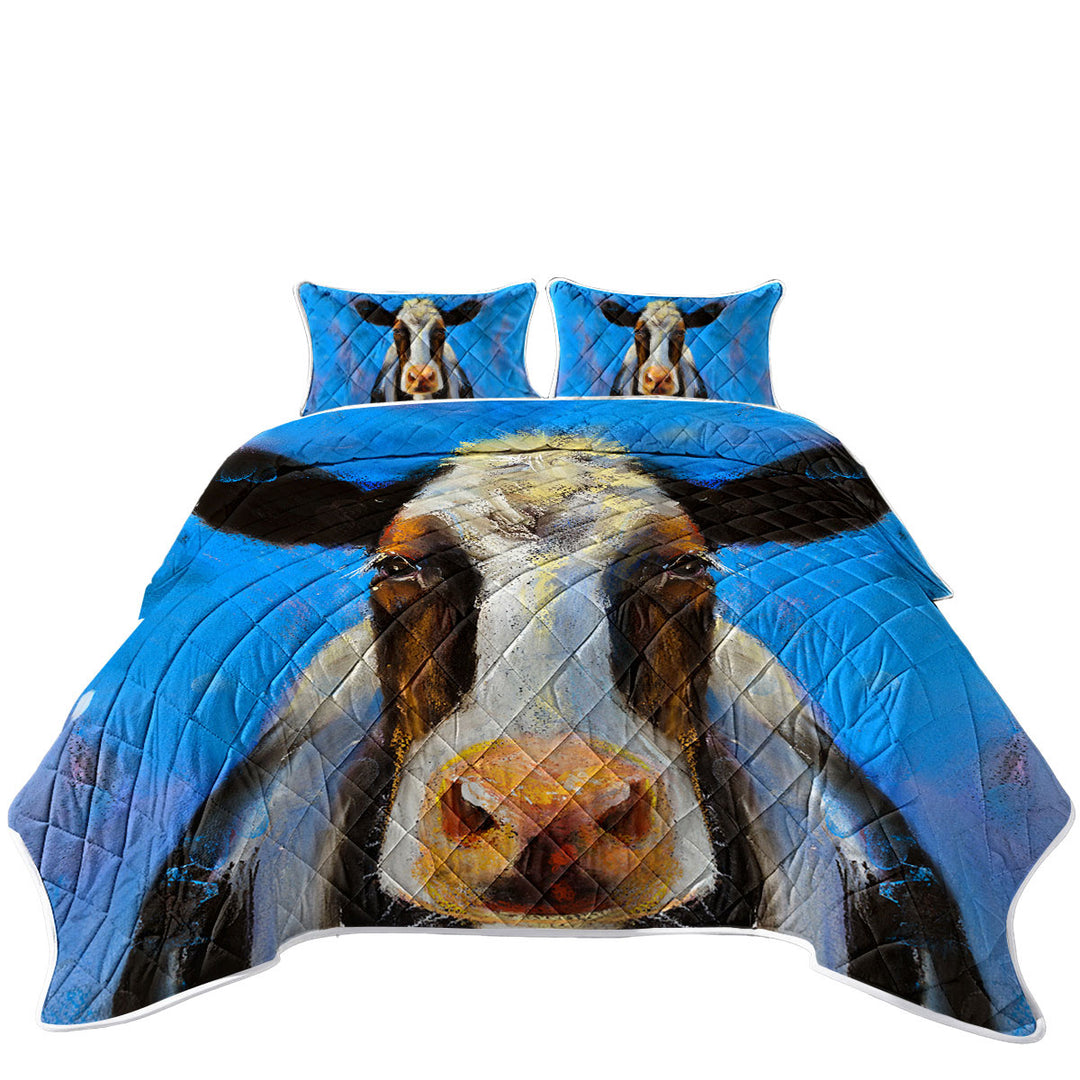 Art Painting Black and White Cow Coverlets