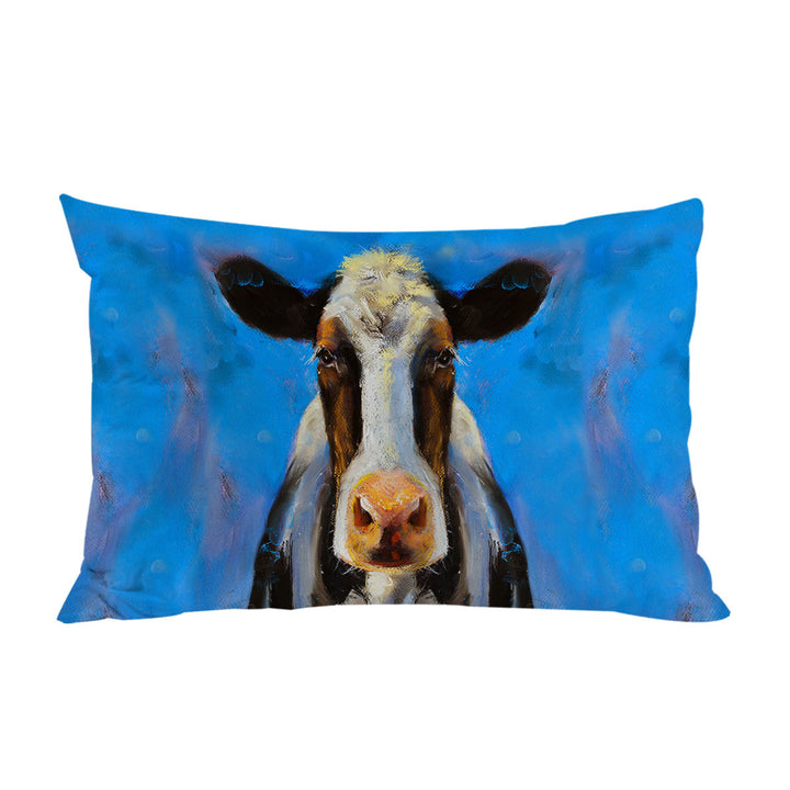 Art Painting Black and White Cow Pillow Cases