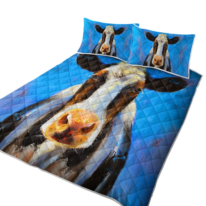 Art Painting Black and White Cow Quilts for Beds