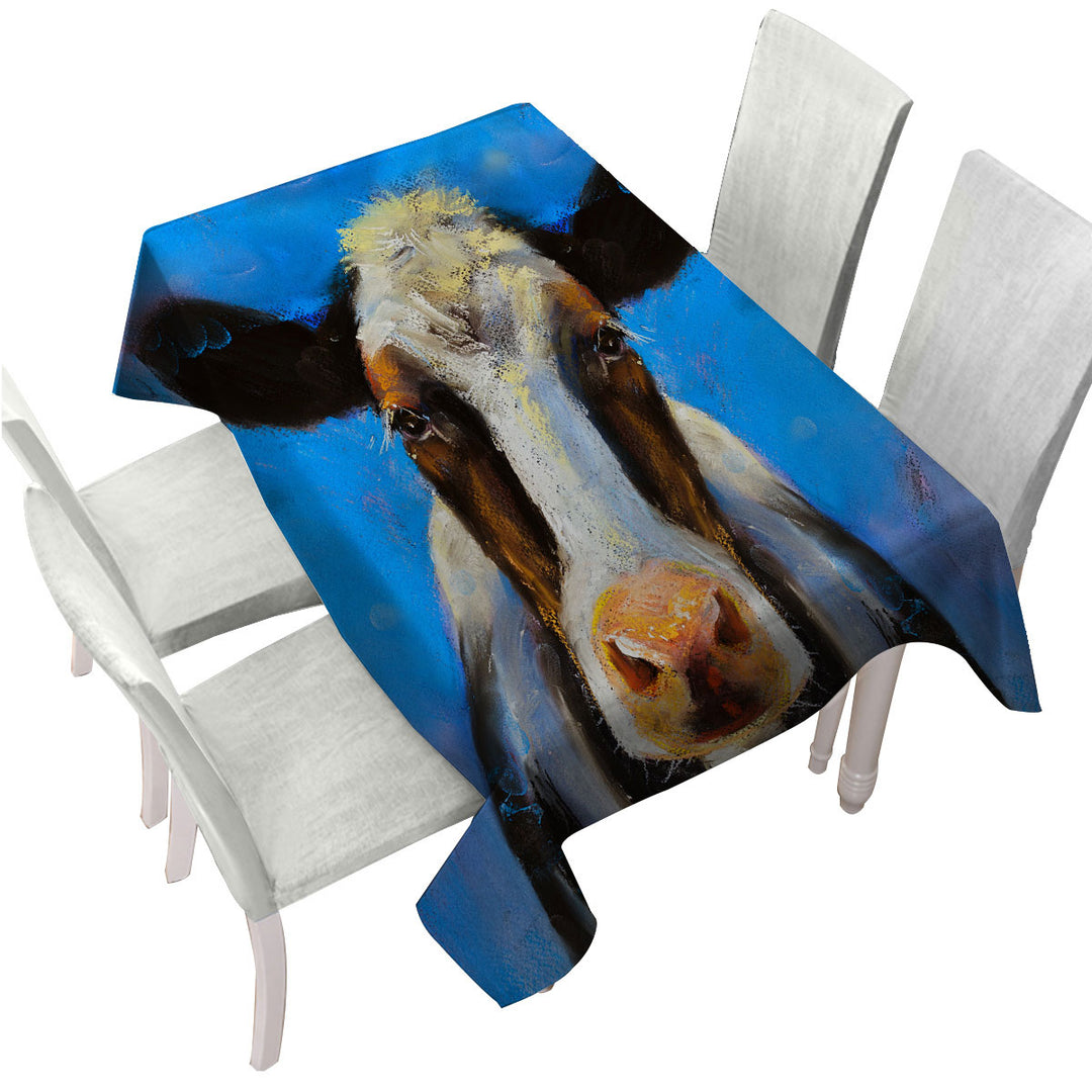 Art Painting Black and White Cow Tablecloths