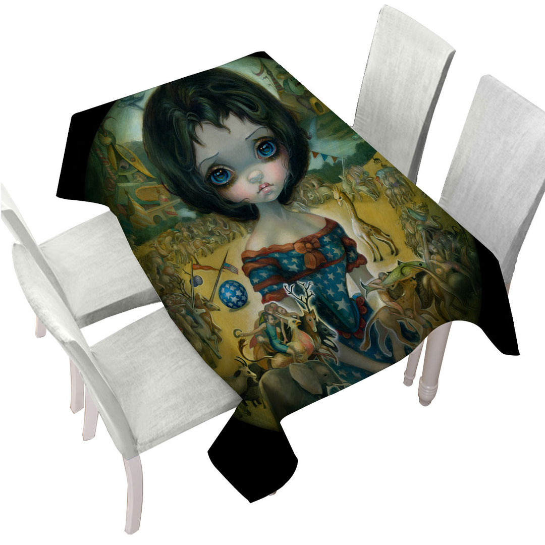 Art Painting Bosch Circus Girl Tablecloth