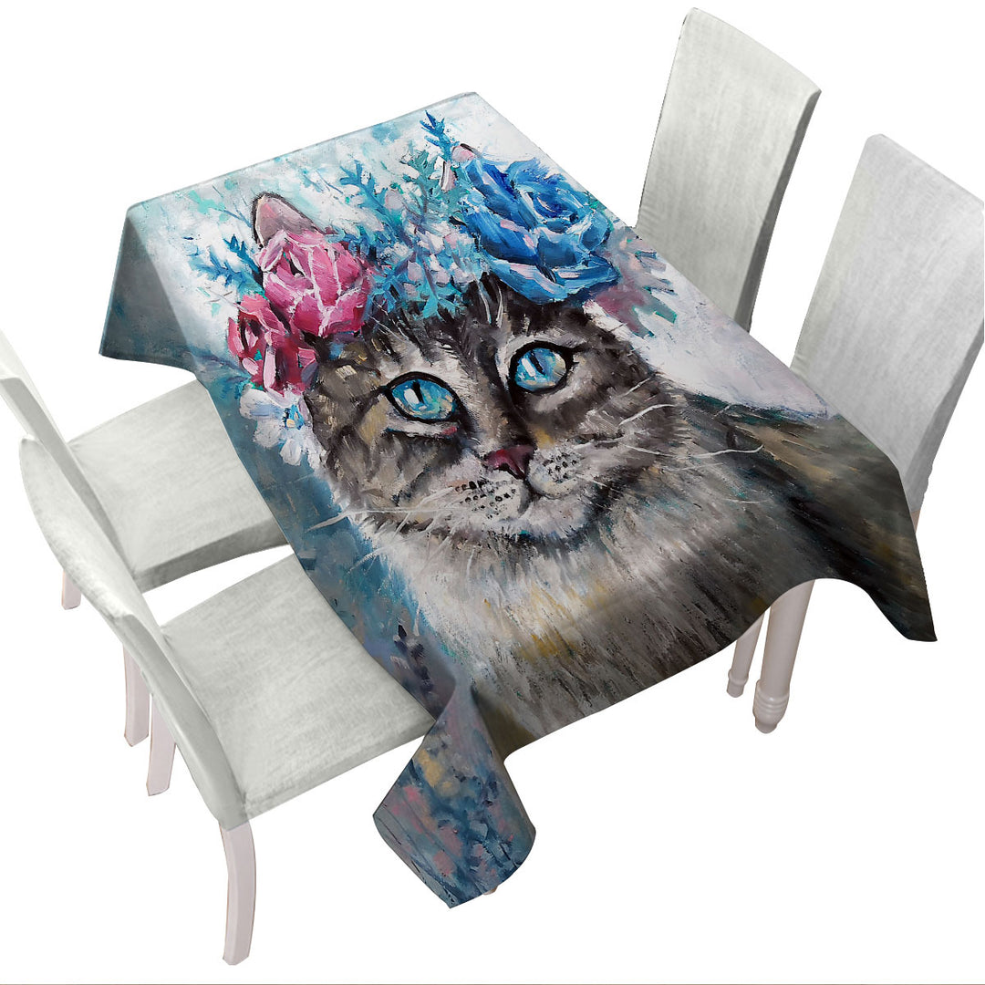 Art Painting Cat Tablecloth