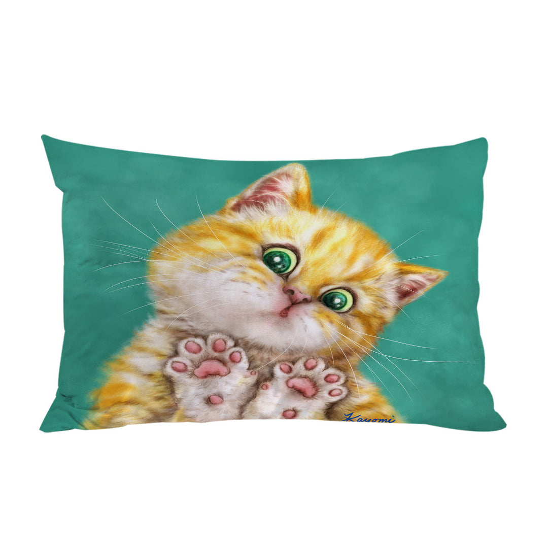 Art Painting Cats Cute Ginger Kitten Pillow Cases
