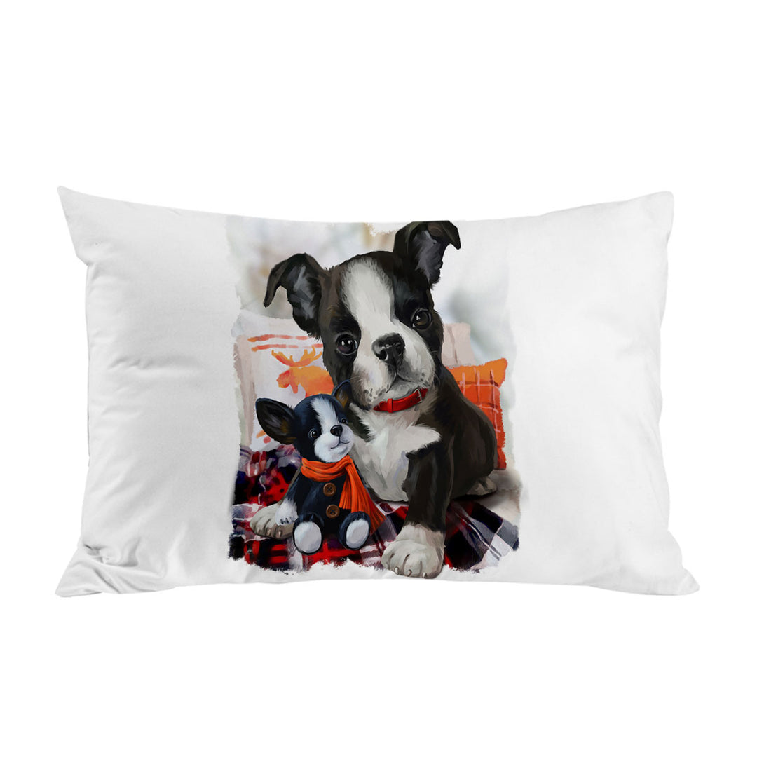 Art Painting Cozy Adorable Puppy Doll and Cute Dog Pillowcase