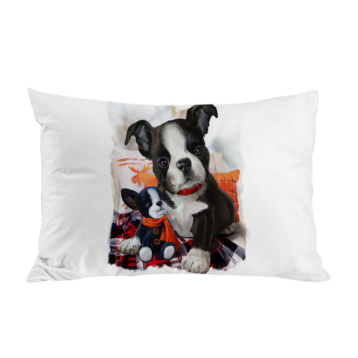 Art Painting Cozy Adorable Puppy Doll and Cute Dog Pillowcase