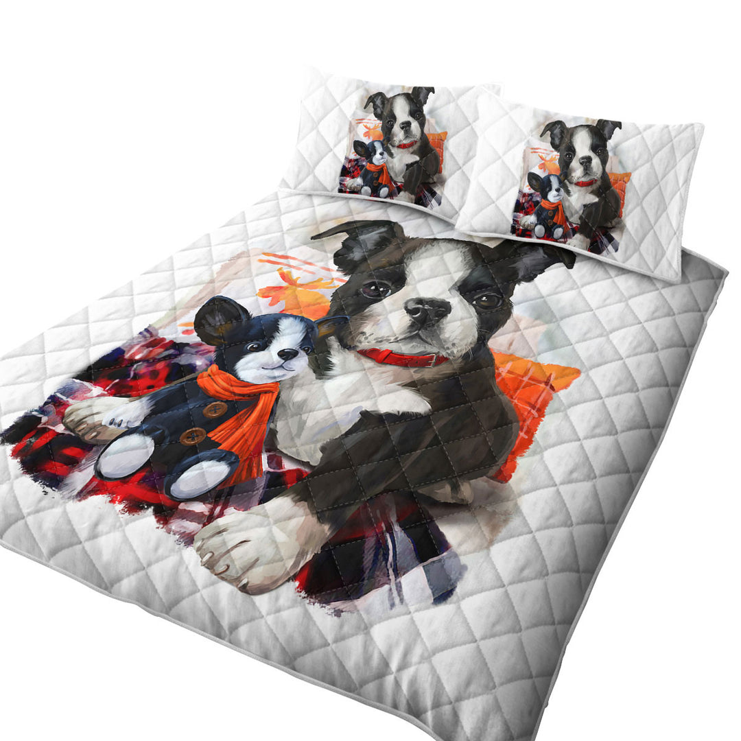 Art Painting Cozy Adorable Puppy Doll and Cute Dog Quilt Shop Near Me
