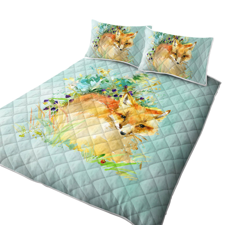 Art Painting Fox Coverlet
