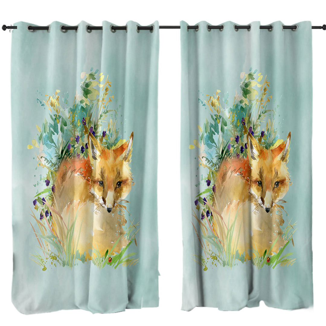 Art Painting Fox Curtains
