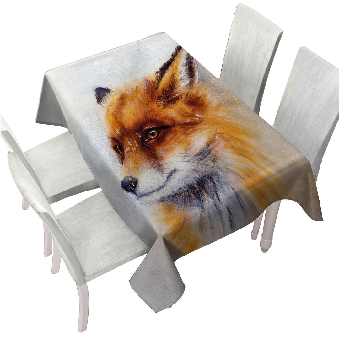 Art Painting Fox Portrait Custom tablecloths