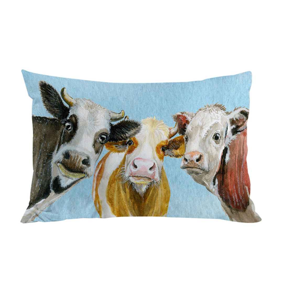 Art Painting Friendly Cows Pillowcase