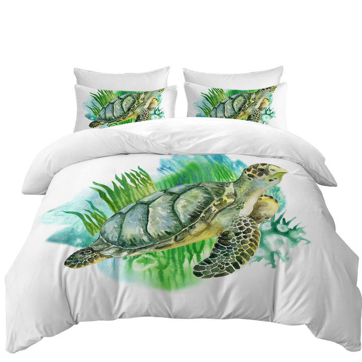 Art Painting Green Turtle Daybed Covers Sets
