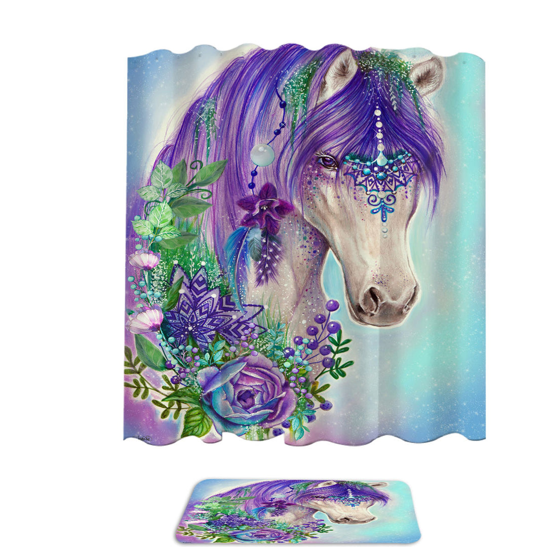 Art Painting Gypsy Violet Horse Shower Curtains Unique