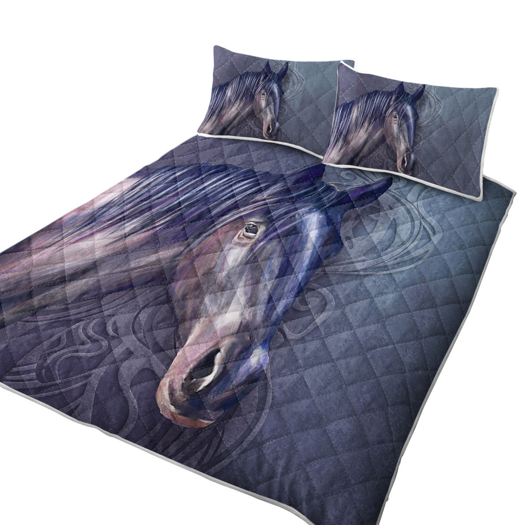 Art Painting Purple Hair Horse Quilt