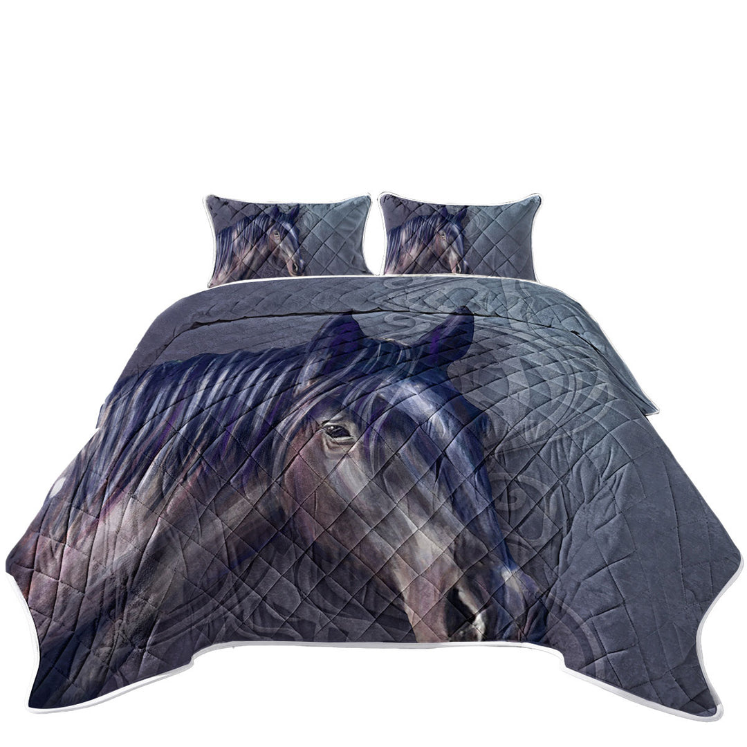 Art Painting Purple Hair Horse Quilts