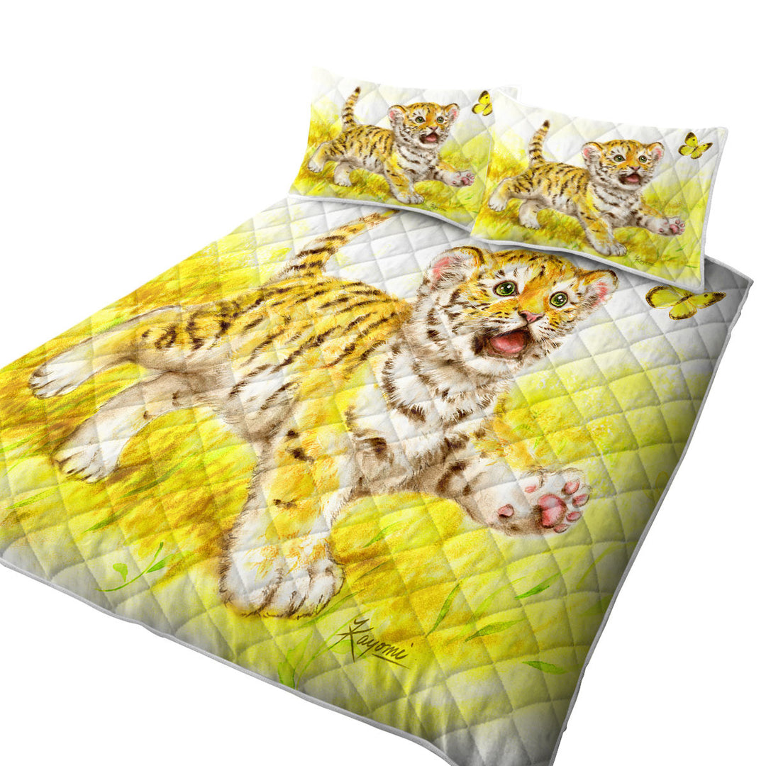 Art Painting for Kids Butterfly and Baby Tiger Quilts for sale
