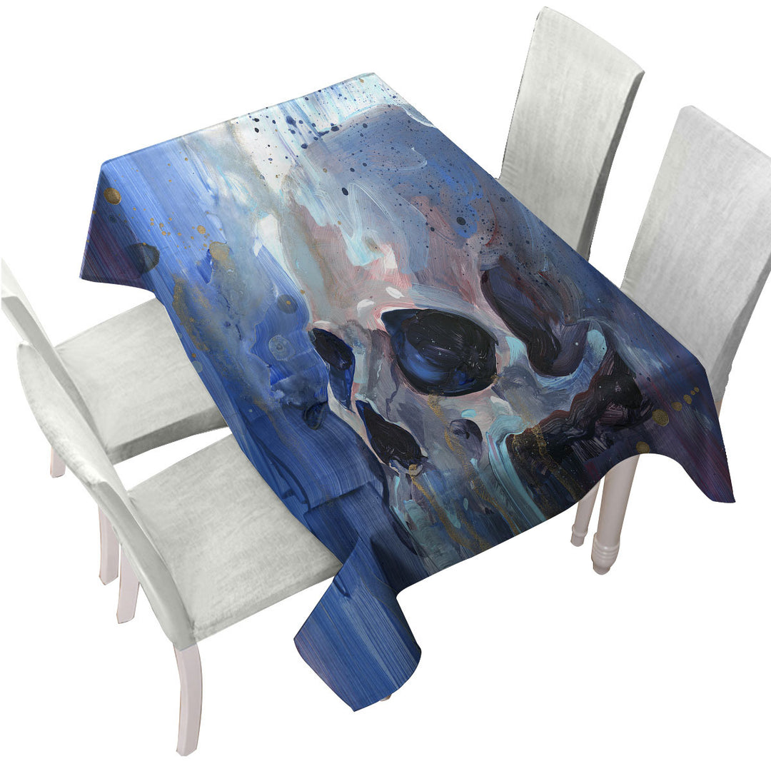 Art Painting of Human Skull Tablecloth