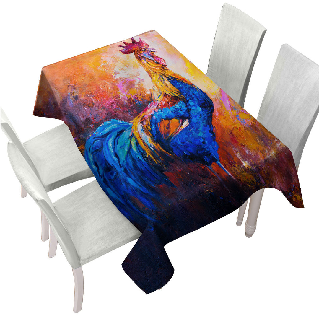 Art Painting of Impressive Rooster Custom table Covers