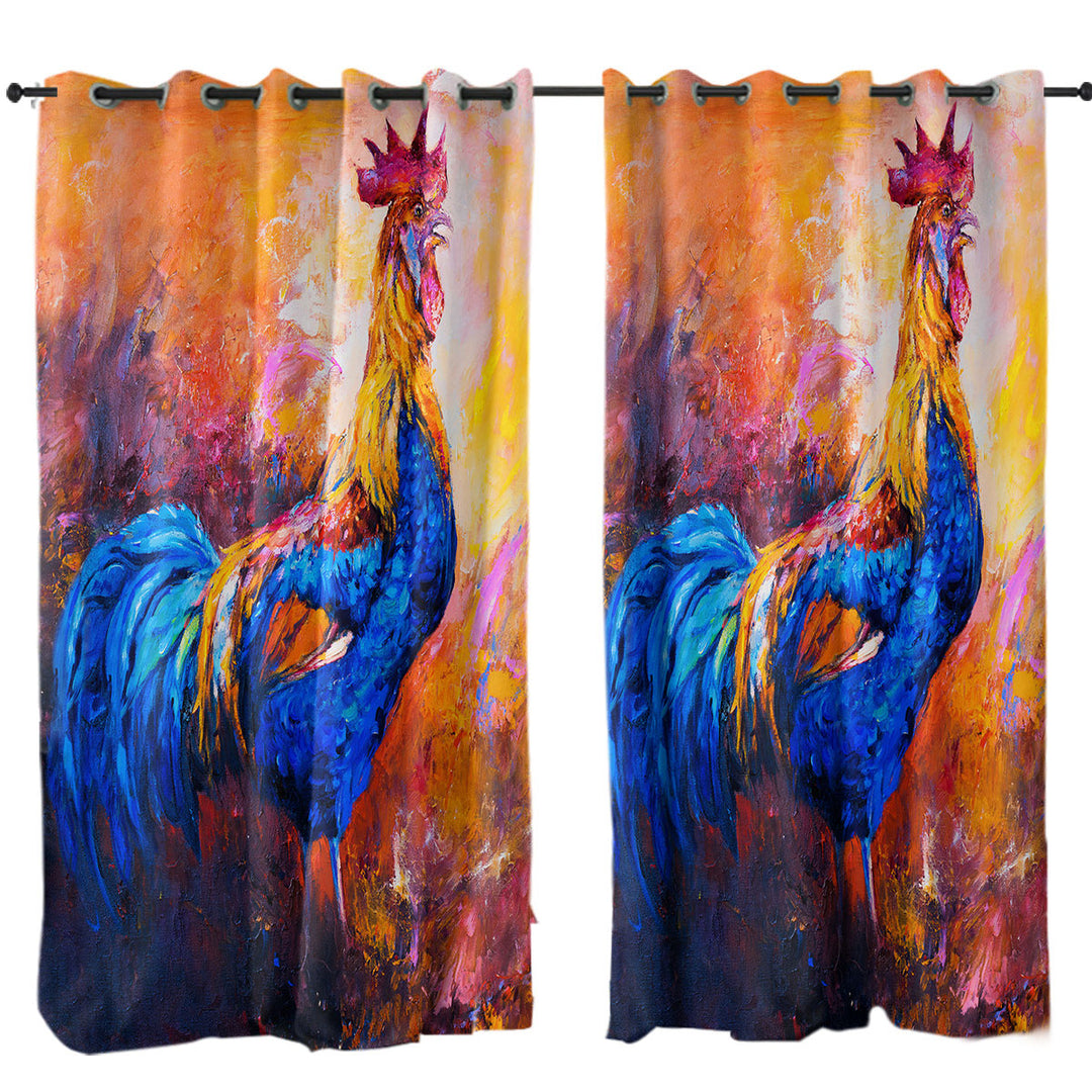 Art Painting of Impressive Rooster Drapes