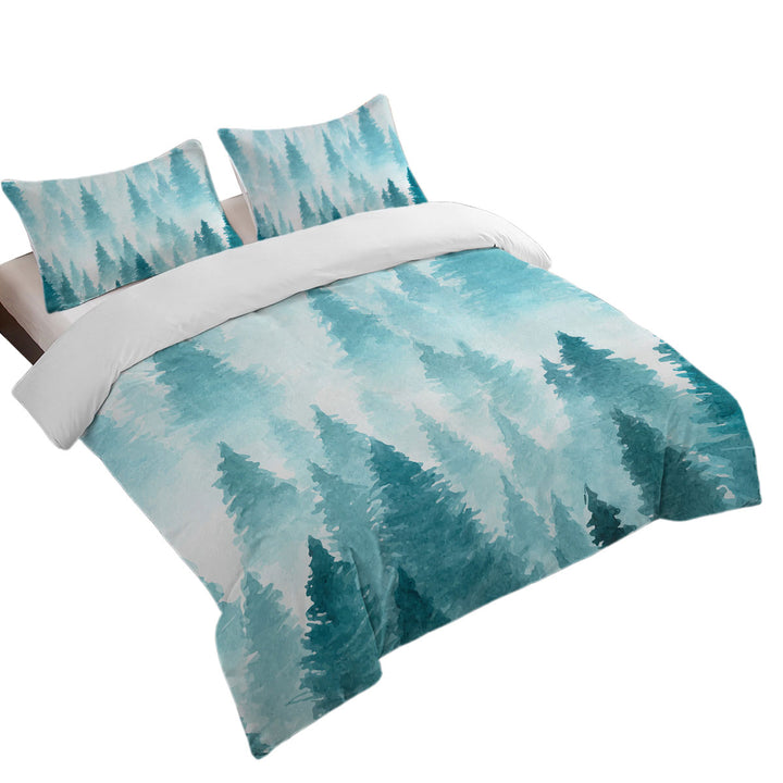 Art Painting of Pine Forest Quilt Cover