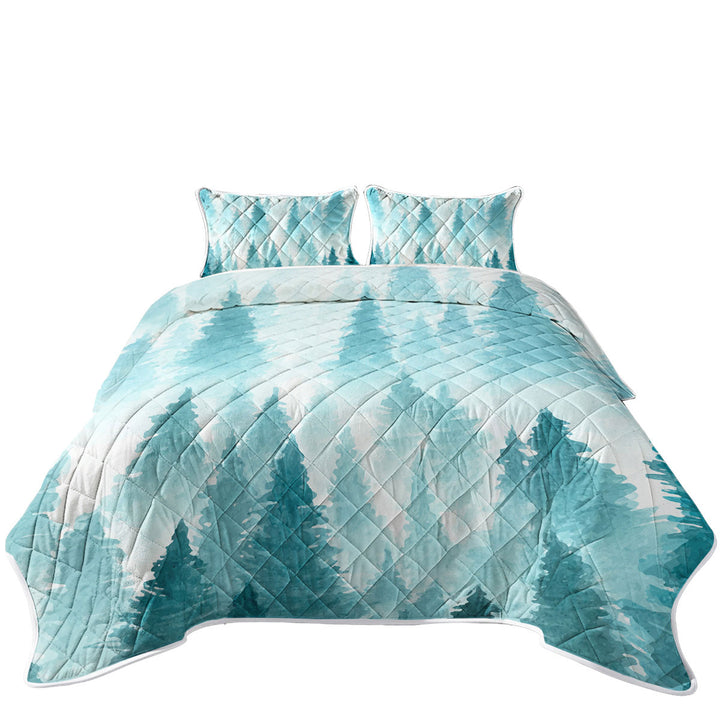 Art Painting of Pine Forest Quilt