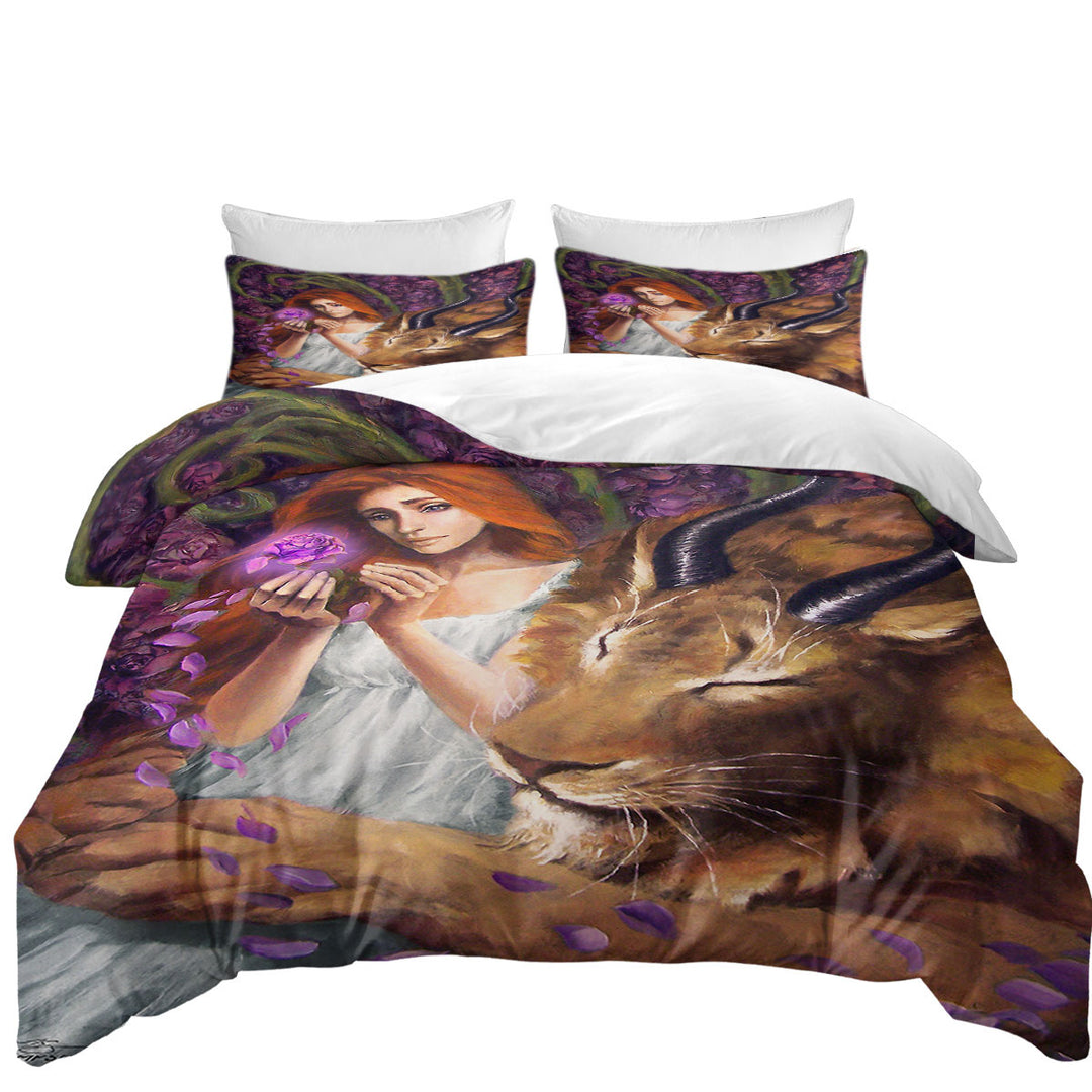 Art by Ruth Thompson Fairytale Beauty and Beast California King Duvet Cover