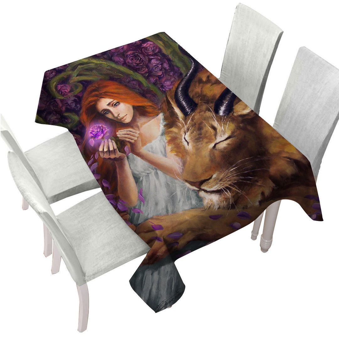 Art by Ruth Thompson Fairytale Beauty and Beast Table Cover