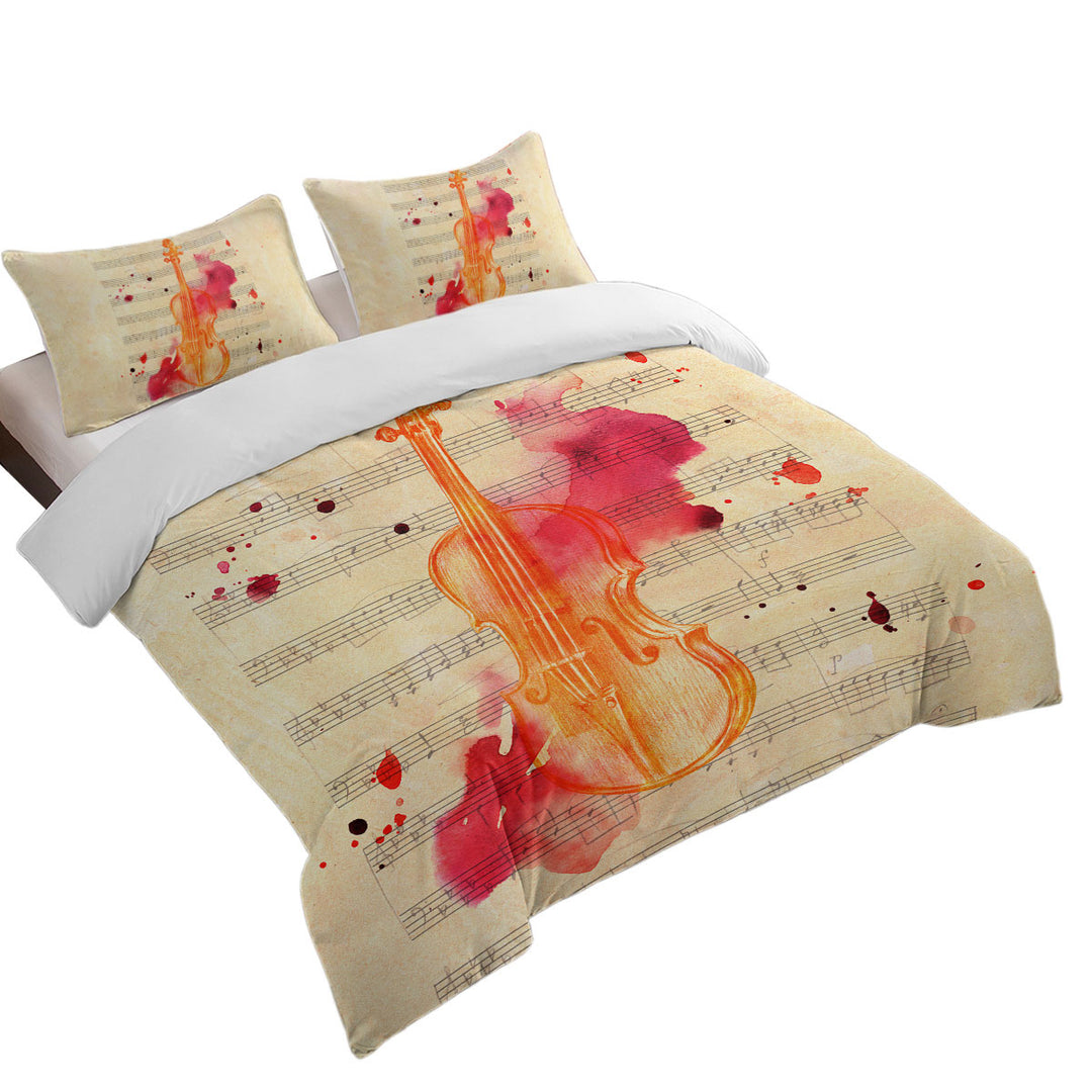 Artistic Bloody Violin King Size Duvet Cover