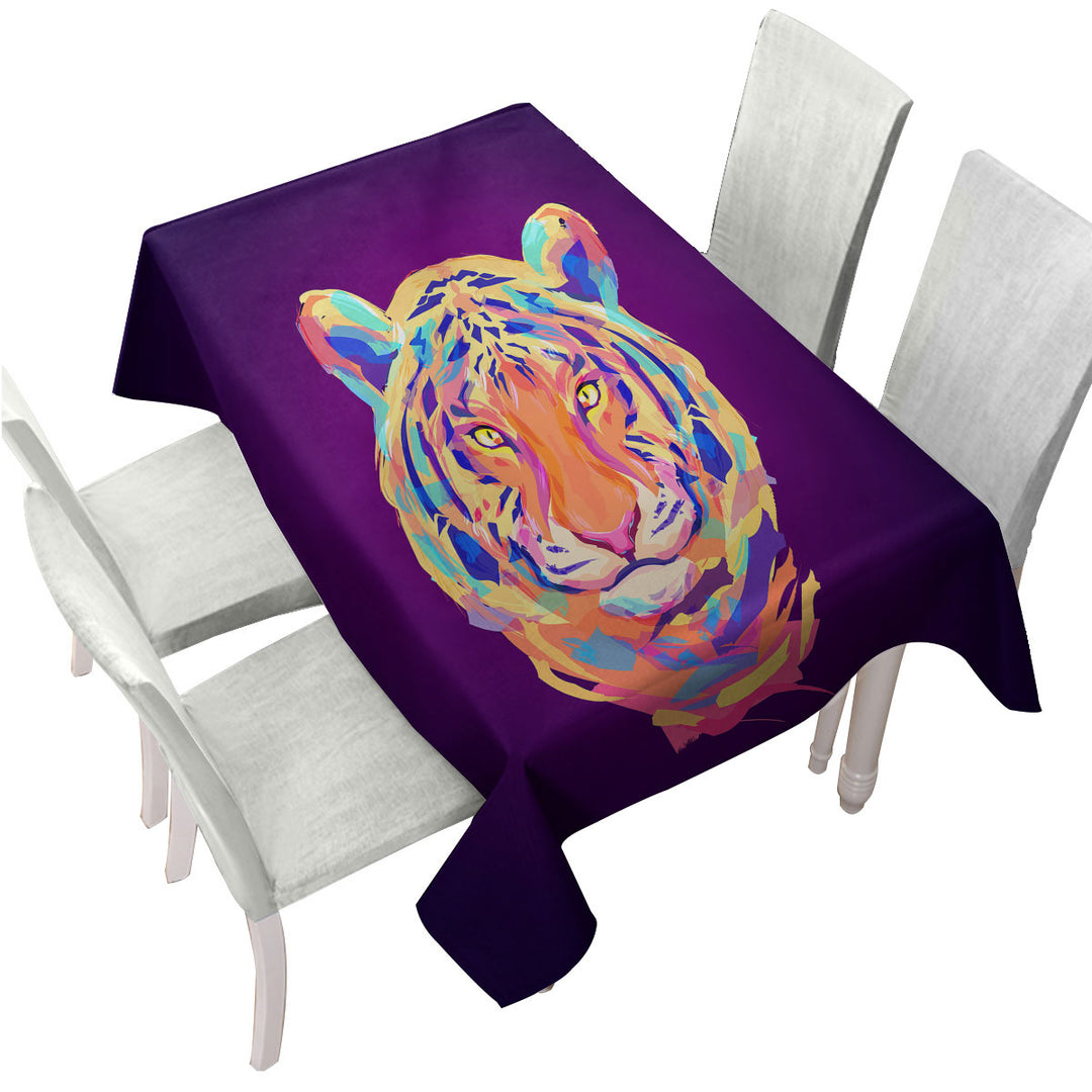 Artistic Colorful Tiger Custom table Covers