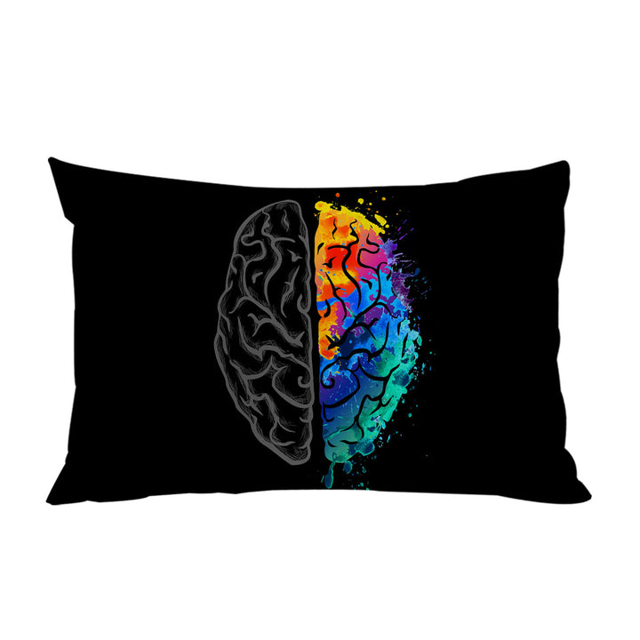 Artistic Colorful and Grey Human Brain Pillowcase