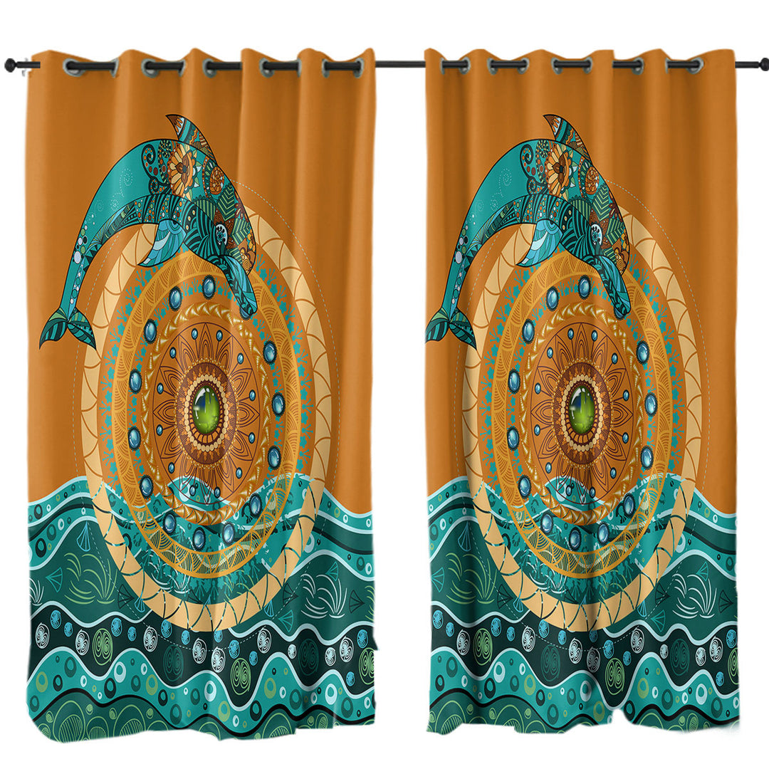 Artistic Dolphin over the Sun Curtain