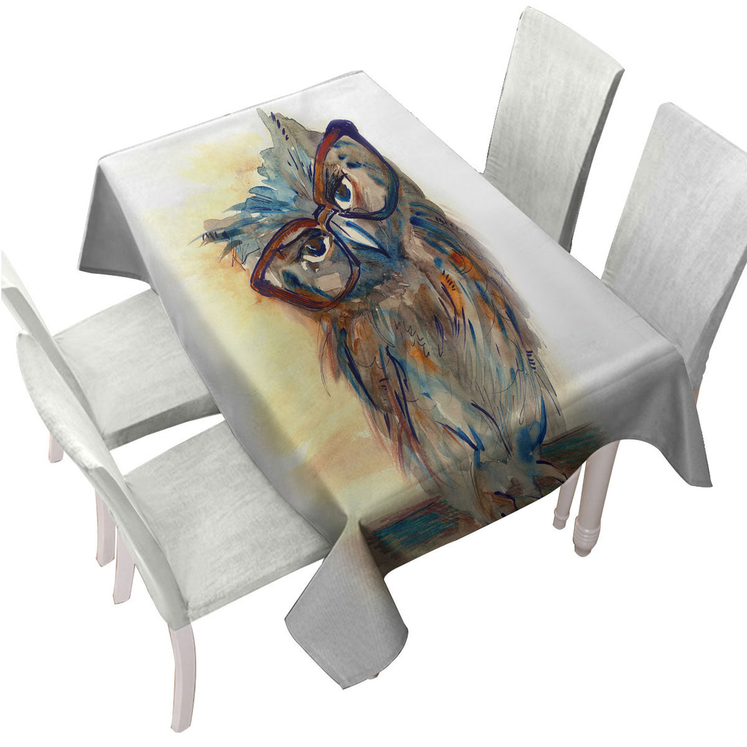 Artistic Drawing Sophisticated Chic Owl Custom table Covers