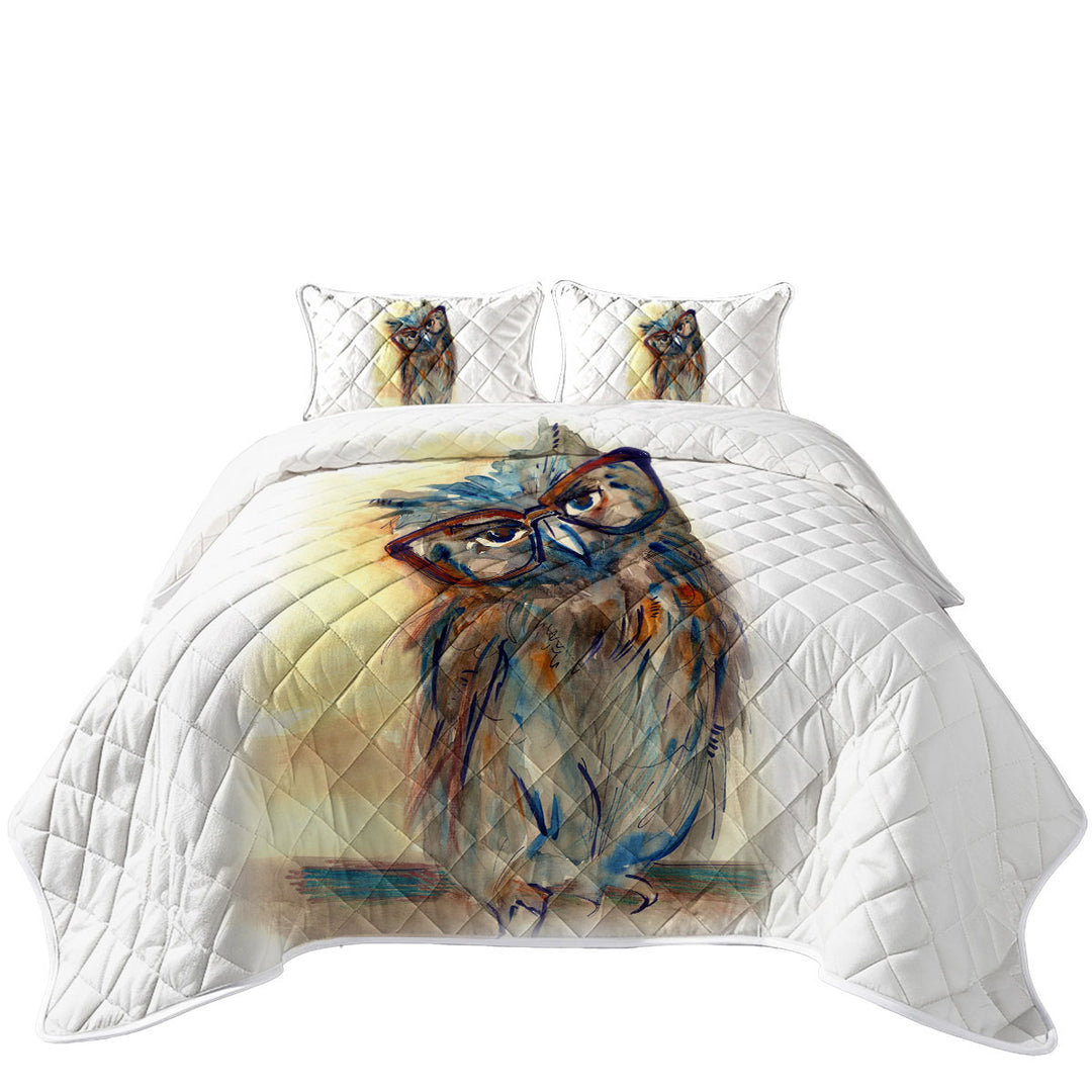 Artistic Drawing Sophisticated Chic Owl Quilts