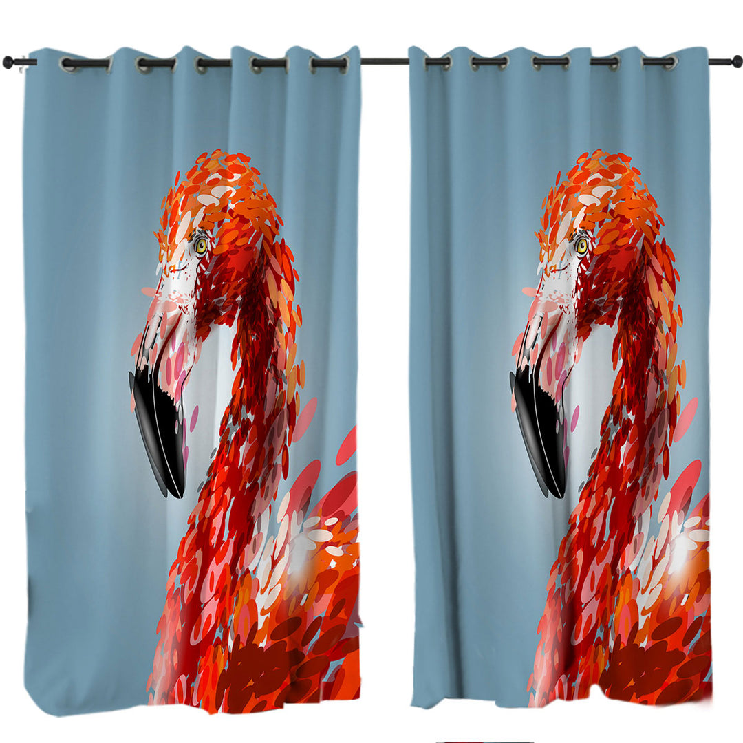 Artistic Flamingo Curtain
