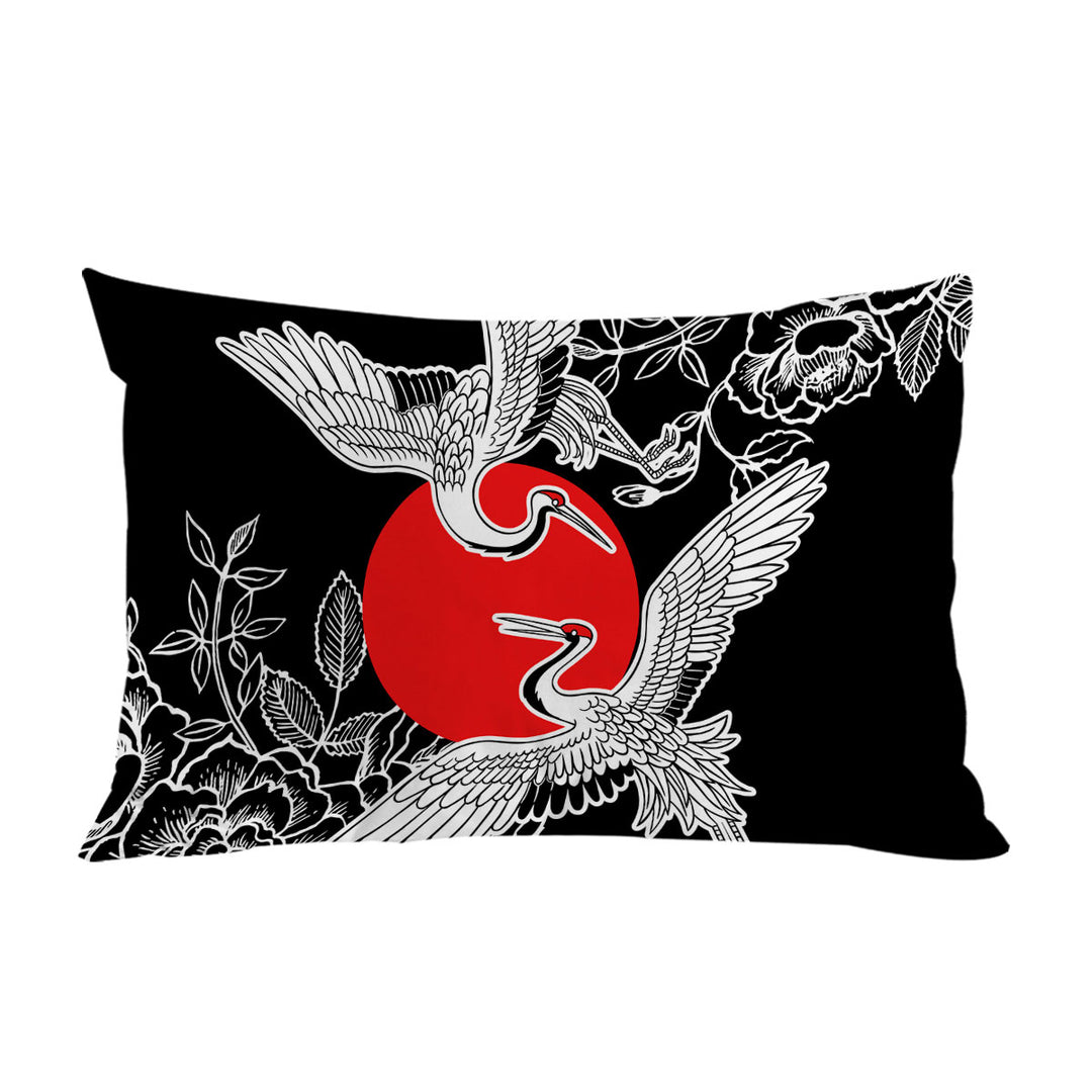 Artistic Flowers and Storks Pillowcase
