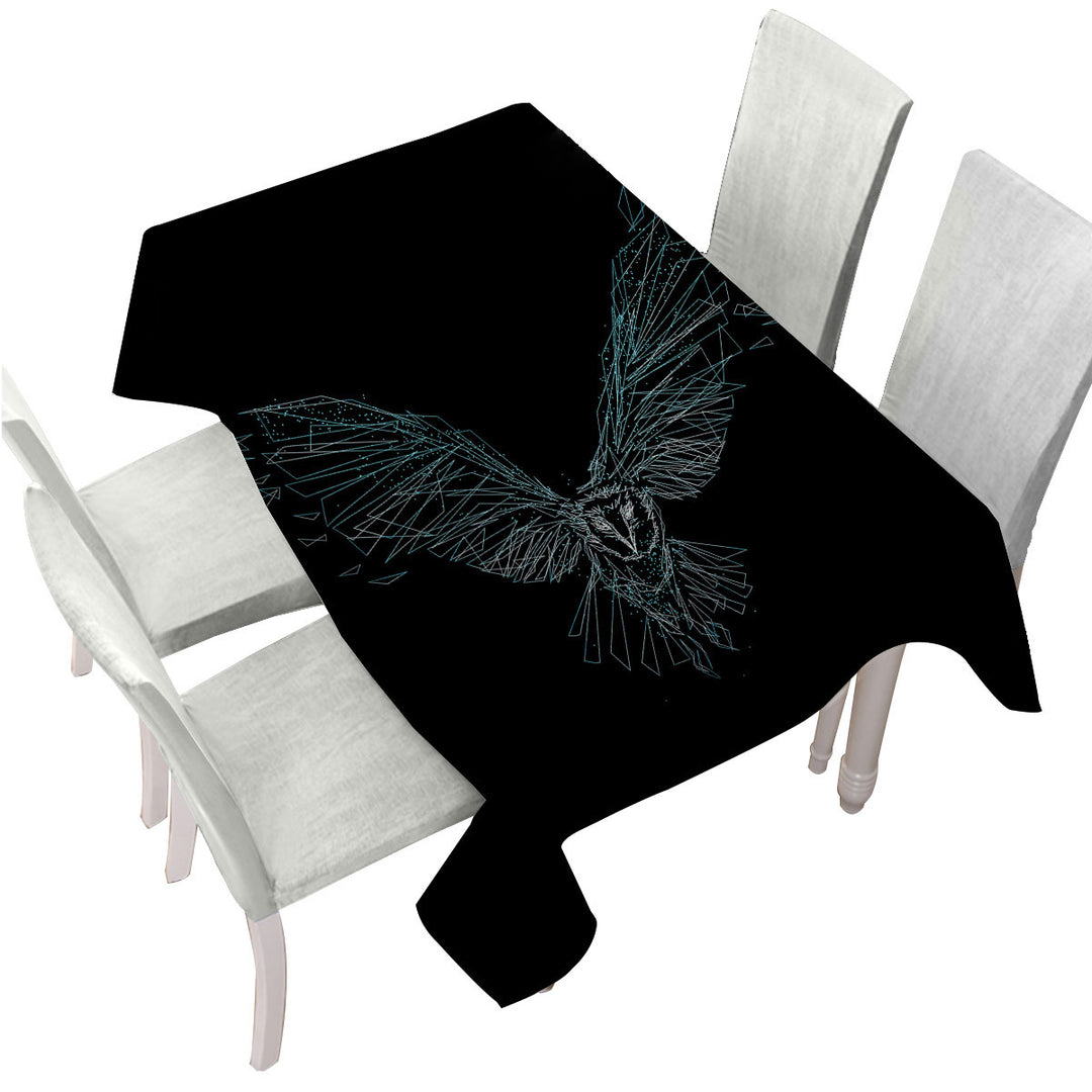 Artistic Flying Owl Drawing Custom tablecloths