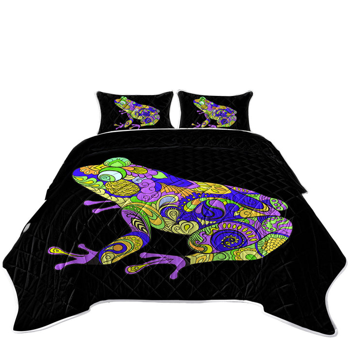 Artistic Frog King Size Quilt Sets