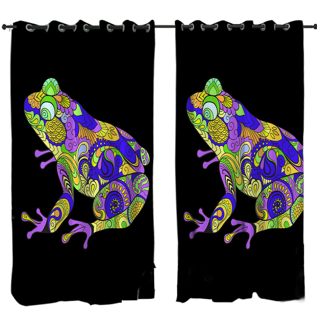 Artistic Frog Window Curtains
