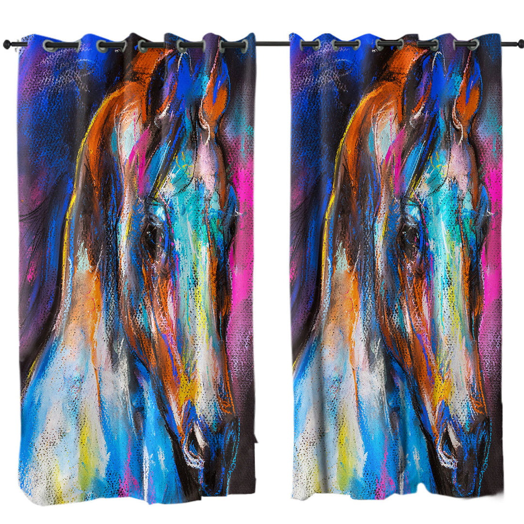 Artistic Horse Painting Curtain