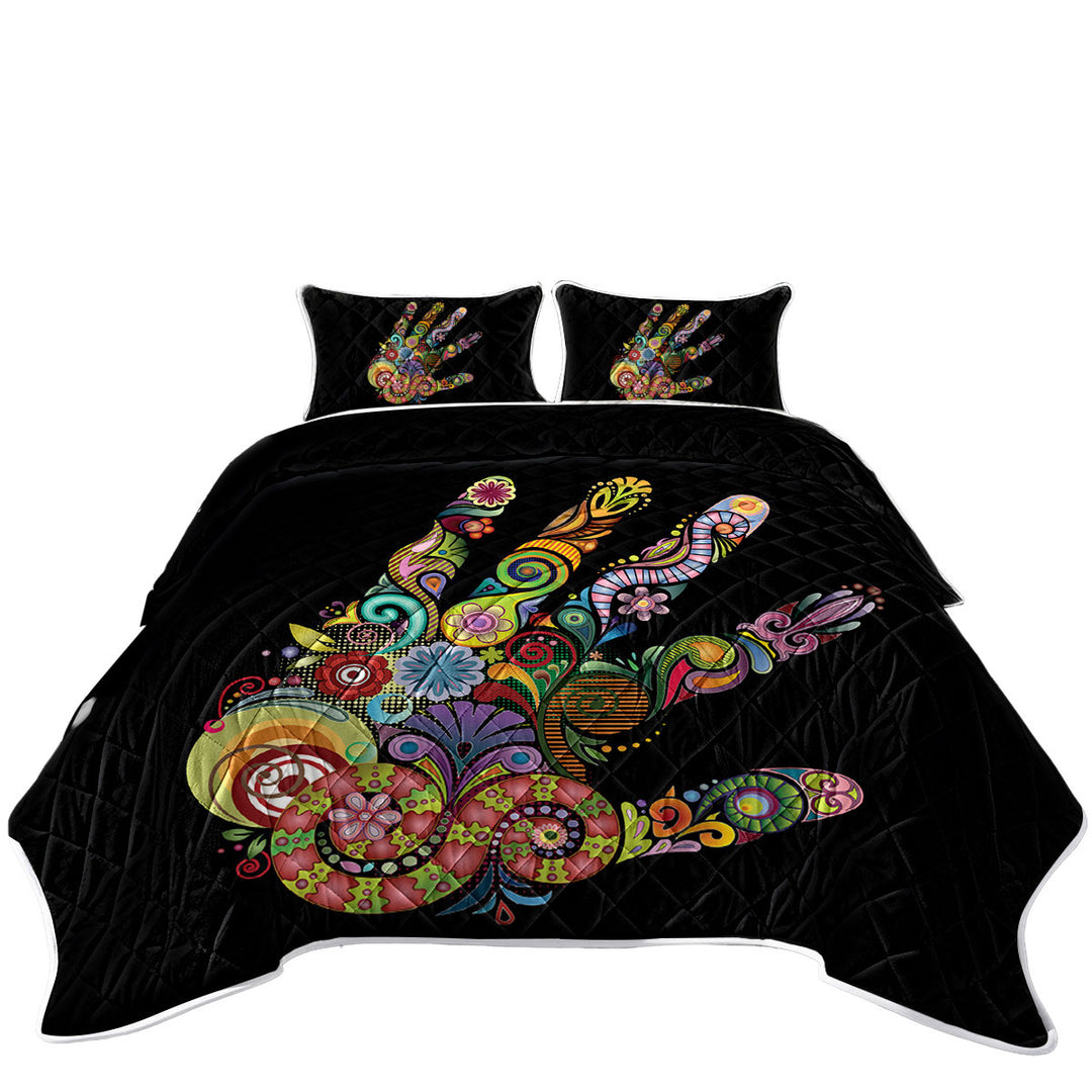 Artistic Multi Colored Hand Daybed Covers Sets