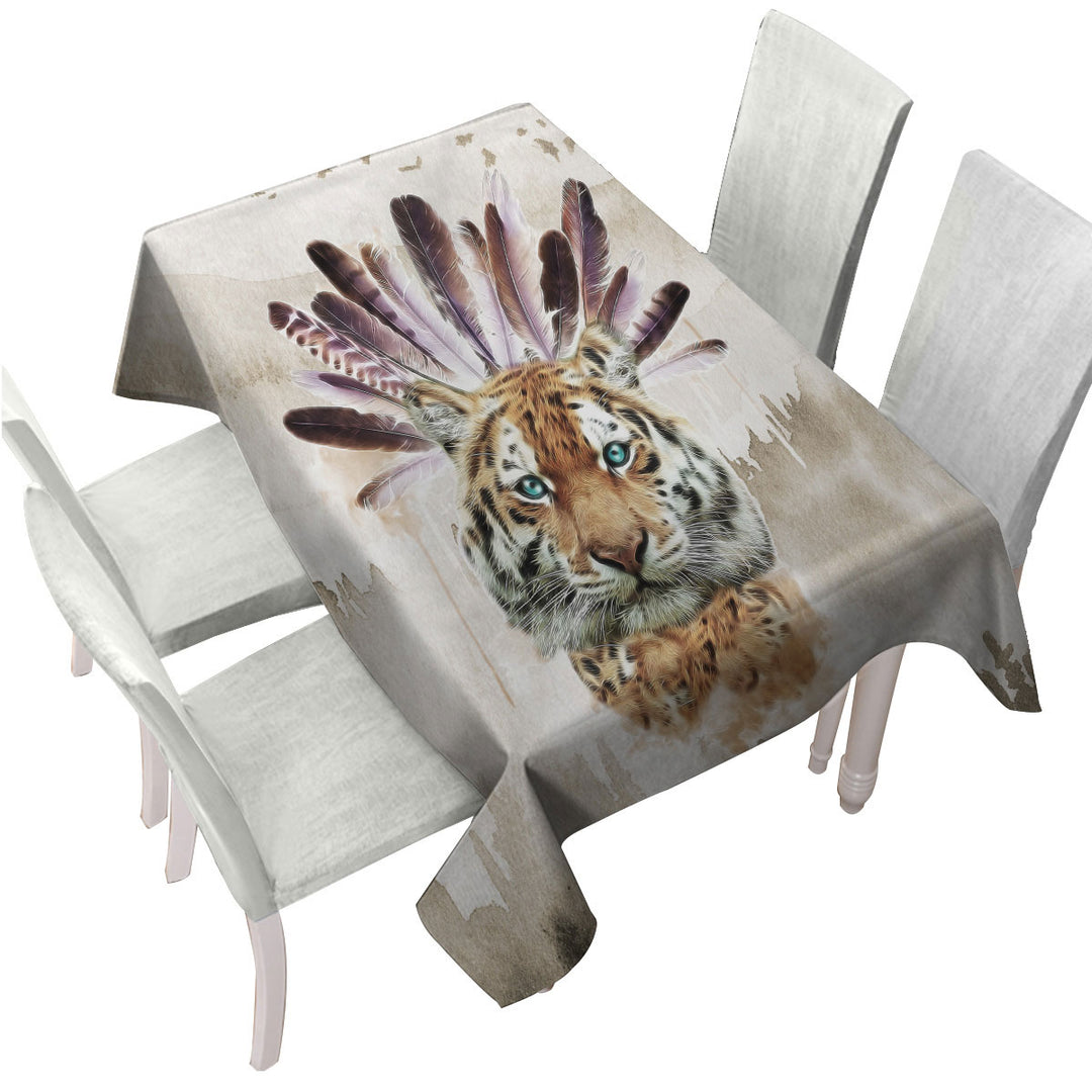 Artistic Native American Tiger Custom tablecloths