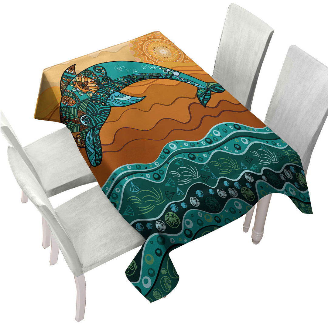 Artistic Ocean and Dolphin Tablecloths