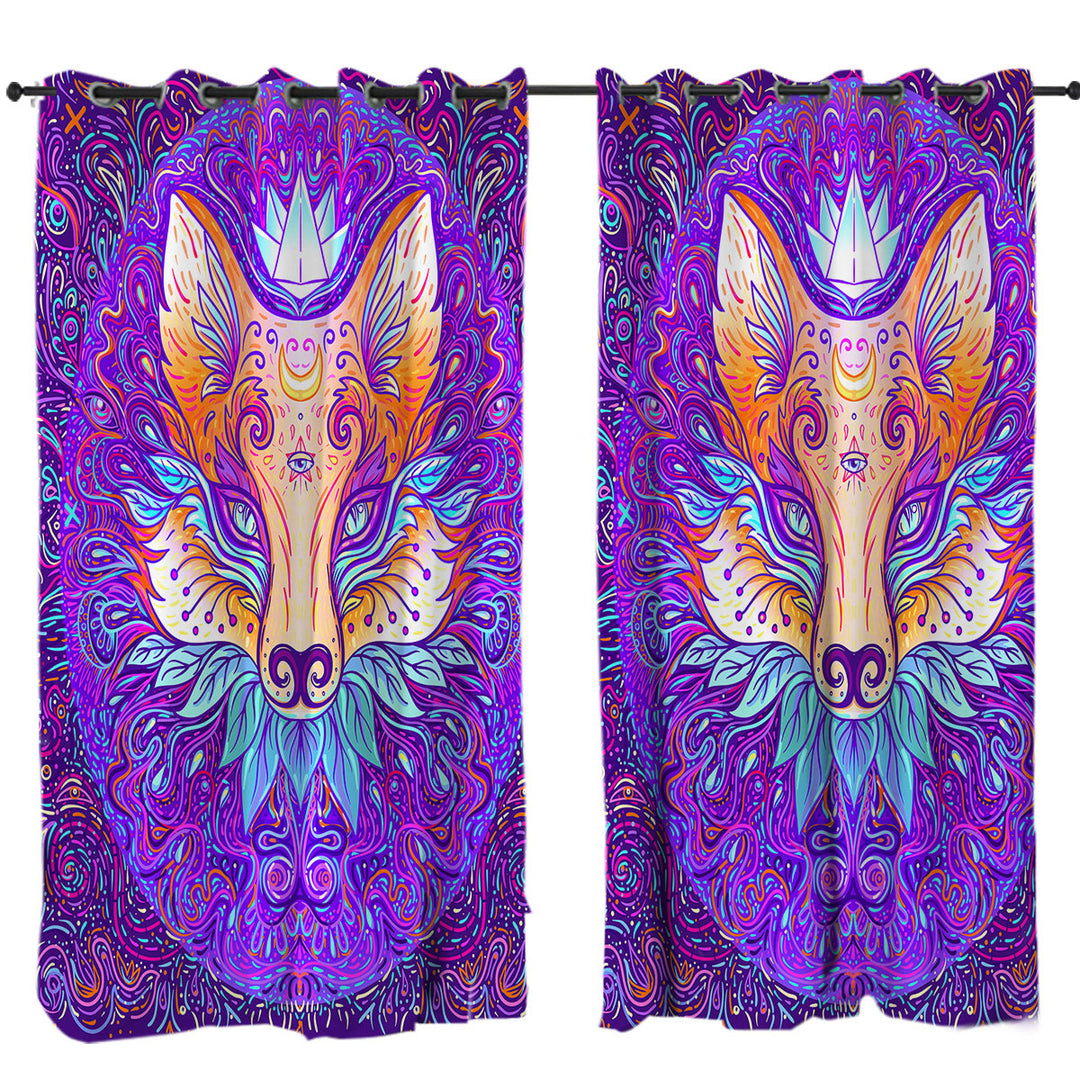 Artistic Oriental Royal Fox Drapes and Curtains