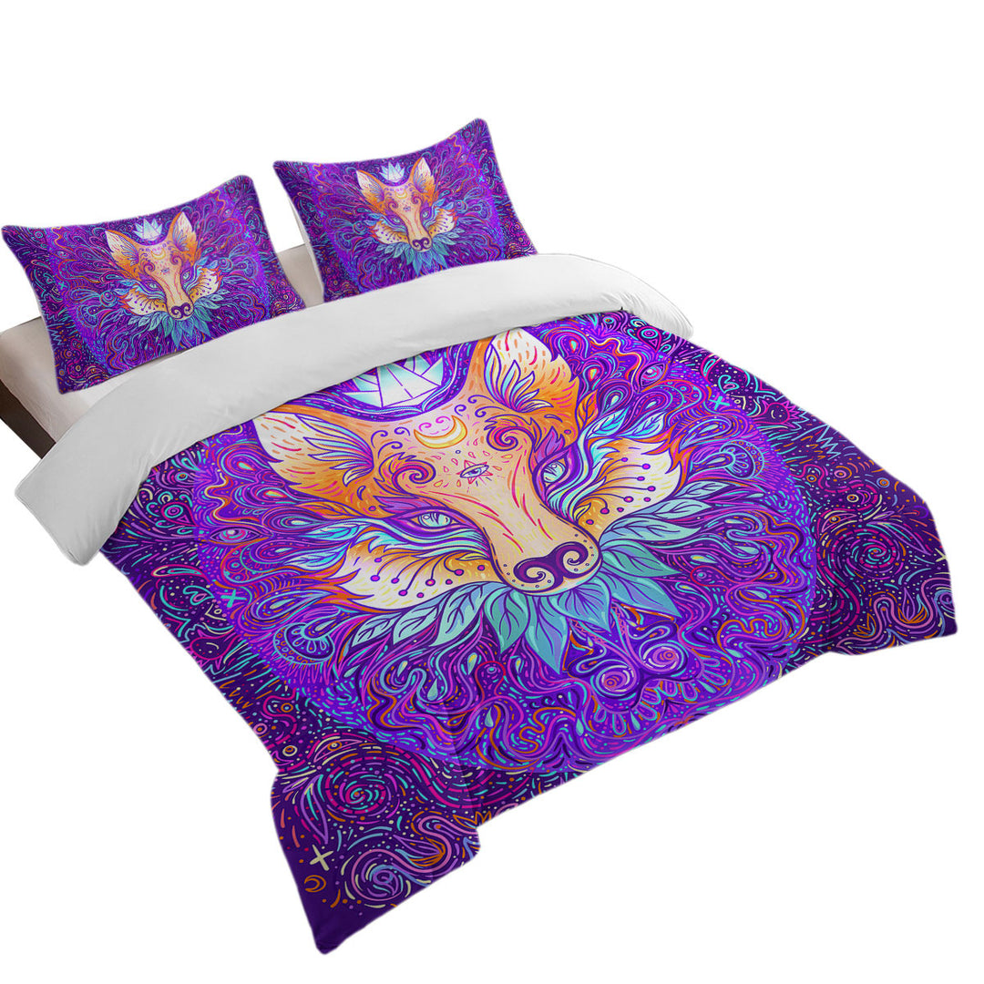 Artistic Oriental Royal Fox Duvet Cover Queen
