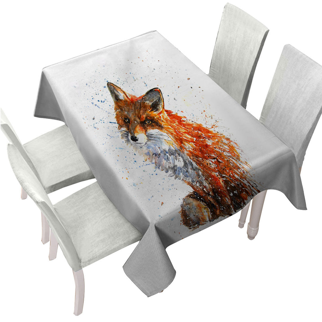 Artistic Painting Sweet Fox Custom table cloth