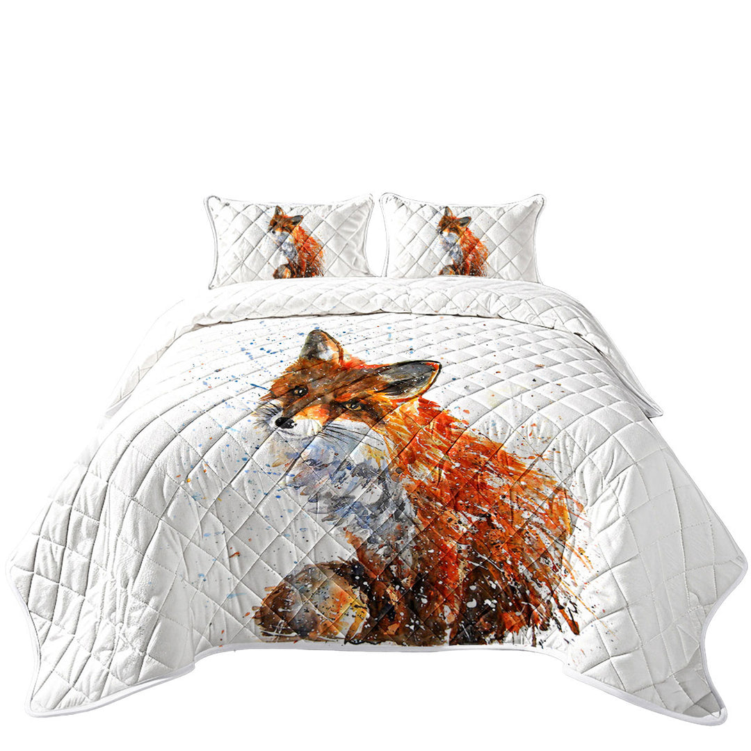 Artistic Painting Sweet Fox Summer Quilt